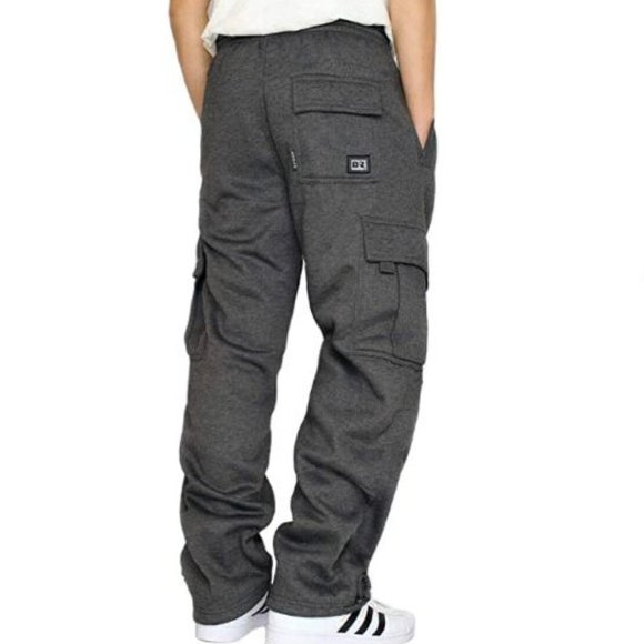 Men's Heavyweight Fleece Cargo Sweatpants | Color: Black | Size: L | Cherrywester's Closet